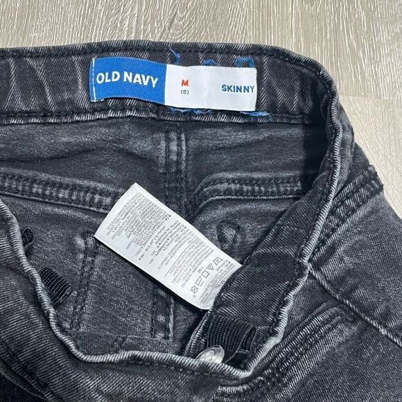 Old Navy Black Skinny Jeans Kids Size Medium 8 Girls Youth - Picture 6 of 6
